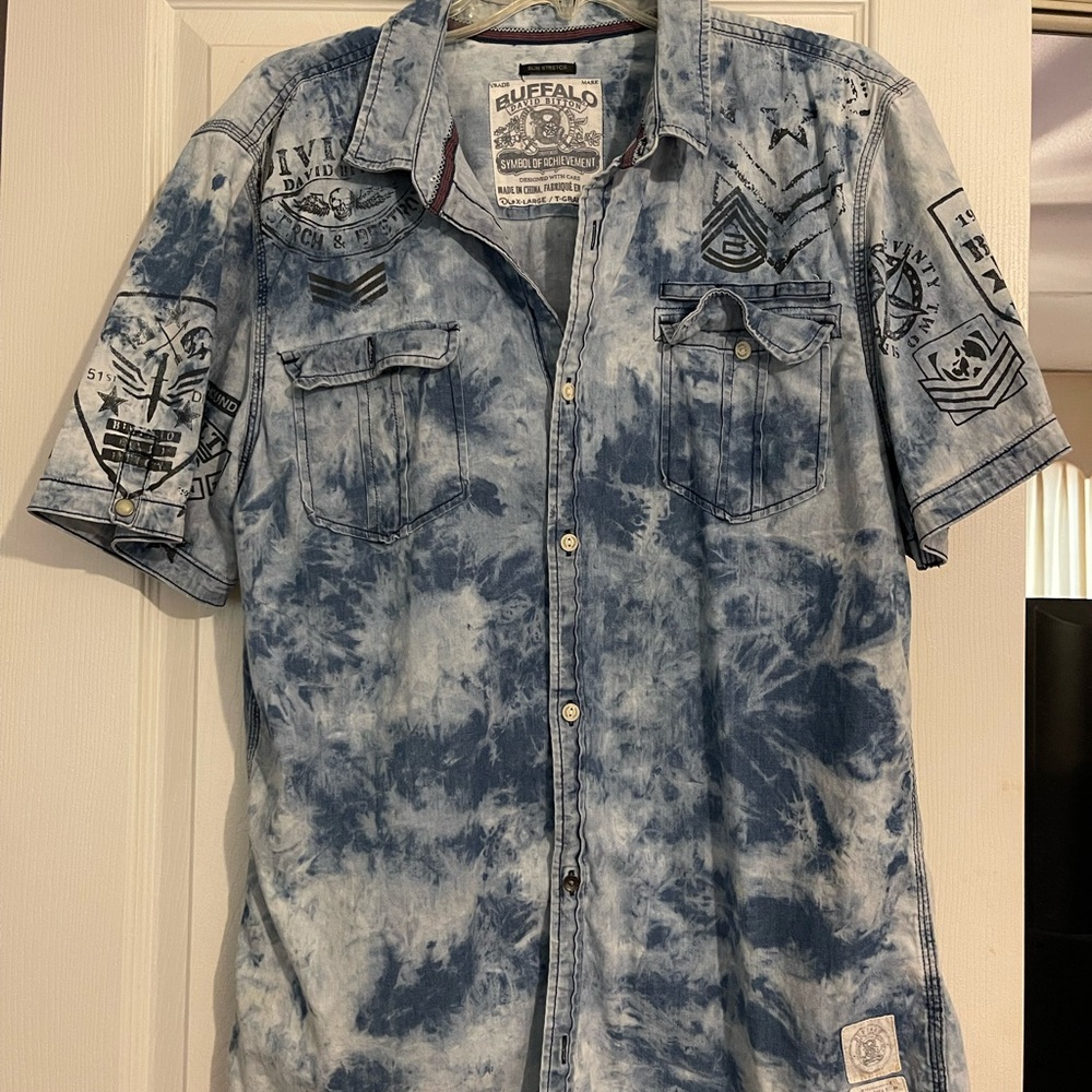Buffalo David Bitton Stone Washed Buttoned Down Short Sleeve Shirt